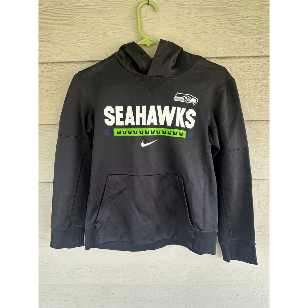 Nike NFL On-Field Apparel Seattle Seahawks Therma-FIT Pullover Hoodie, Youth M